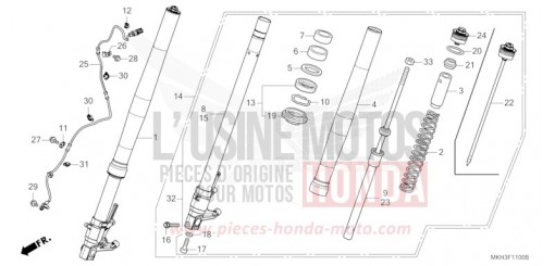 FOURCHETTE AVANT ADV750K de 2020
